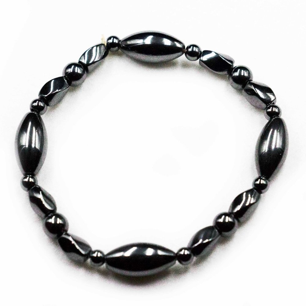 MAGNETIC HEMATITE BEAD STRETCH BRACELET - JBHmBS2